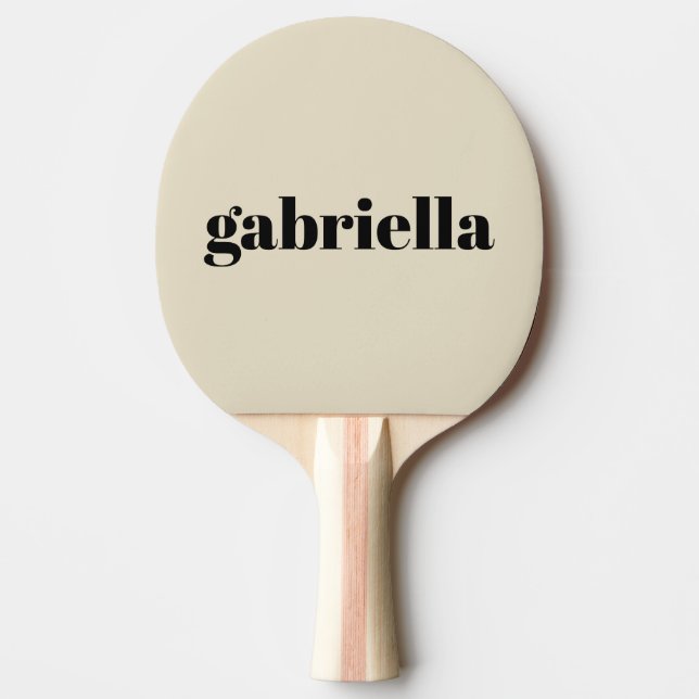 Black and Beige Bold Typography Personlig Namn Pingisracket (Framsidan)