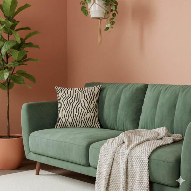 Black and Beige modern Stripe Kudde (Black and Beige modern Striped Throw Pillow)