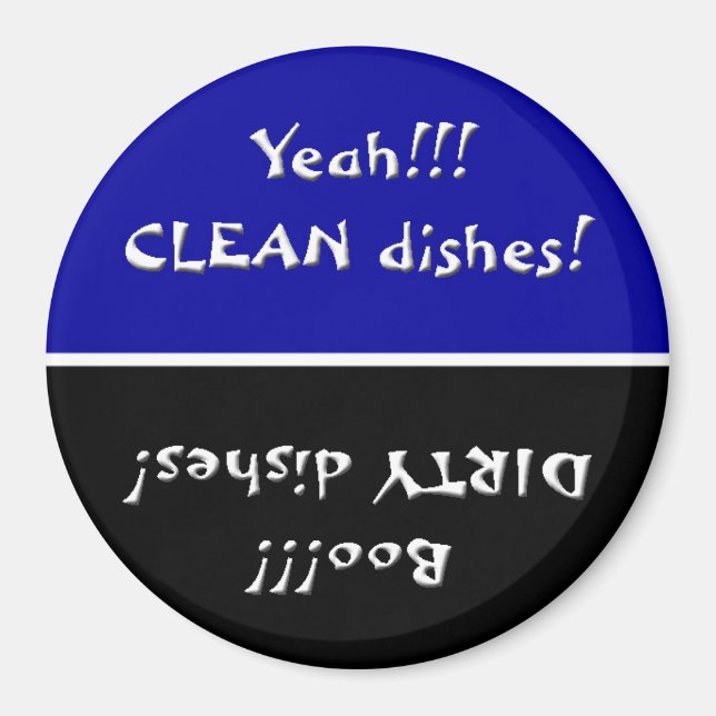 Black and Blue Clean/Dirty Dishwasher Magnet (Framsidan)