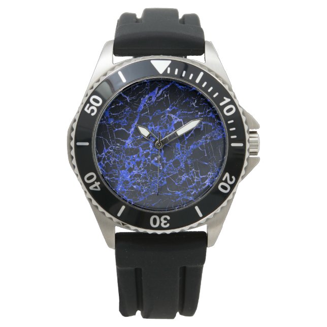 Black and Blue Marble Armbandsur (Framsida)