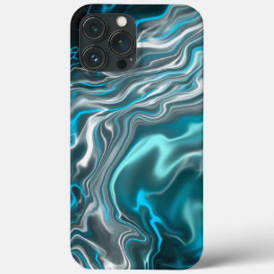 Black and Blue Marble Fluid Art