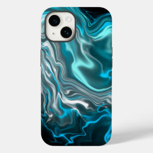 Black and Blue Marble Fluid Art