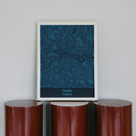 Black and Blue Minimalist London City Poster