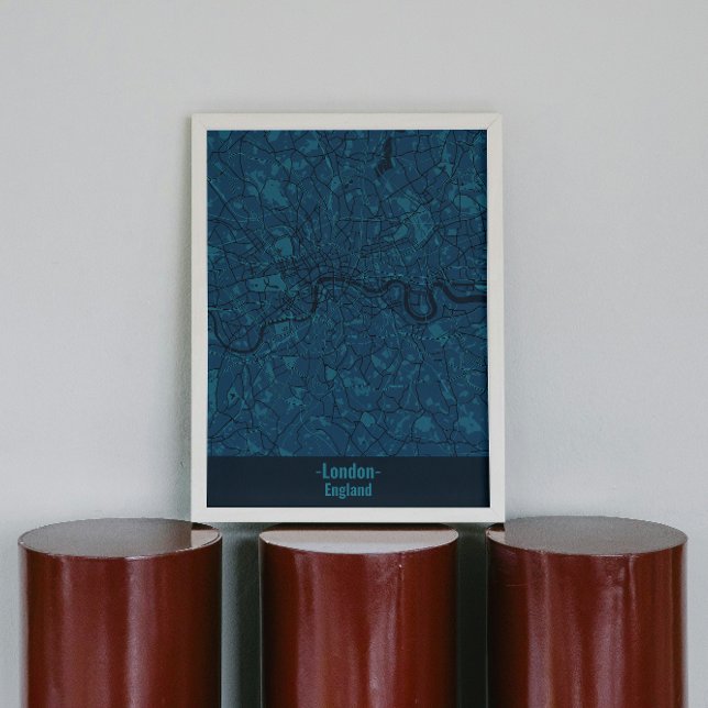 Black and Blue Minimalist London City Poster (Skapare uppladdad)