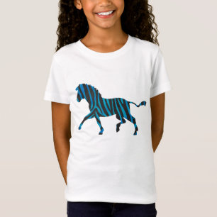 Black and Blue Silhouette Zebra T Shirt