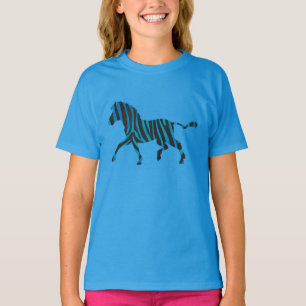 Black and Blue Silhouette Zebra Tee