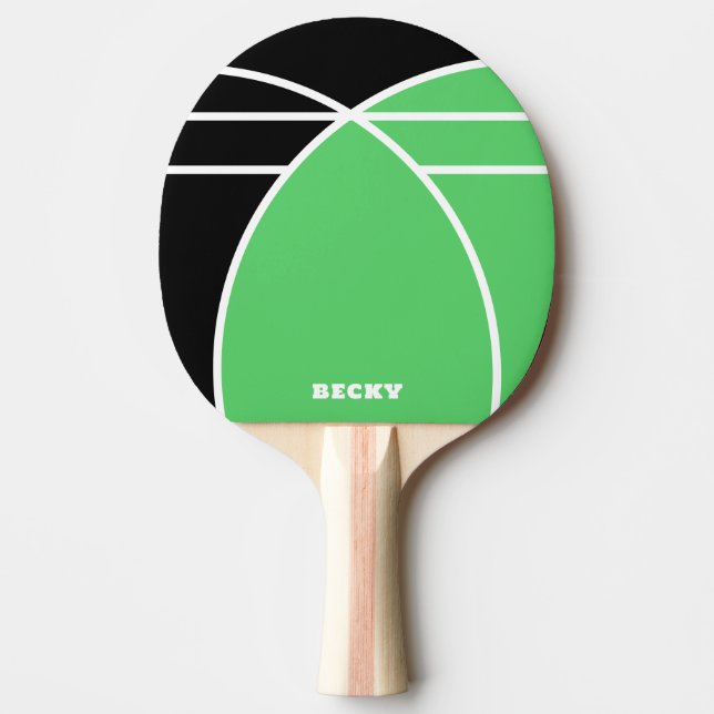 Black and Bright Green Personalized Pingisracket (Framsidan)