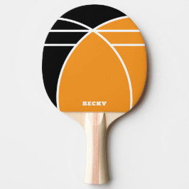 Black and Bright Orange Personalized Pingisracket