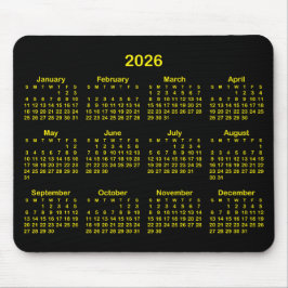 Black and Bright Yellow 2026 Calendar Musmatta