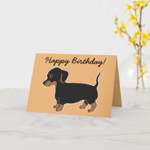 Black and Brown Dachshund Grattis på födelsedagen Kort