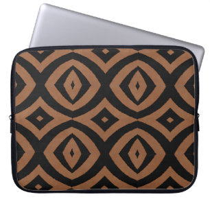 Black and Brown Diamonds African Print Laptop Sleeve
