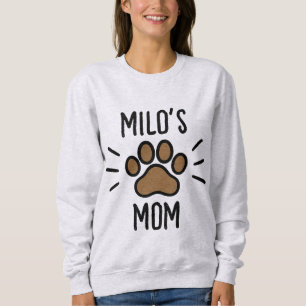 Black and Brown Paw Print Hund's Namn Mamma T Shirt