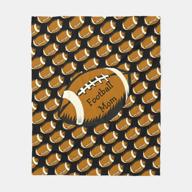Black and Brown Sports Football Mamma Fleece Blank (Framsidan)