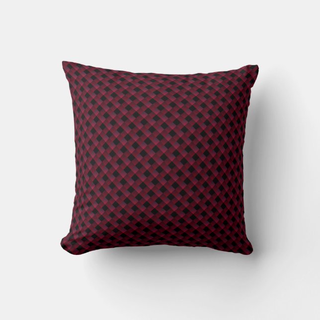 Black and Burgundy Färg Pillow Kudde (Framsida)