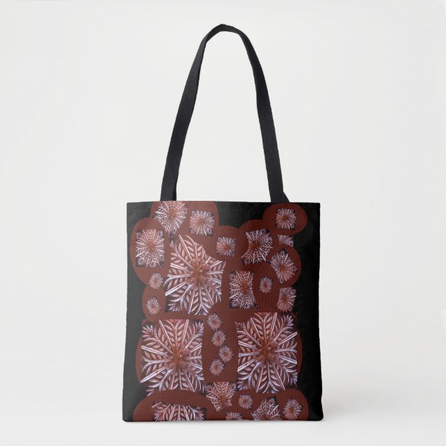 Black and Burgundy Tote Tygkasse (Framsida)