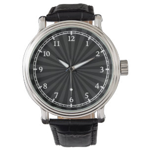 Black and Charcol Sol Burst Dial Armbandsur