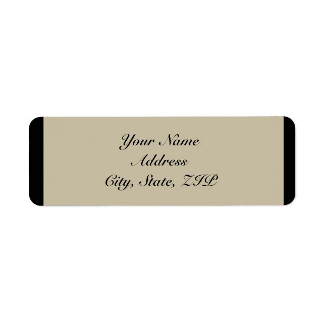 Black and Cream Blommigt Embossed Bröllop Binder Returadress Etikett (Framsidan)