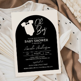 Black and Cream Boy Bow Tie Baby Shower Inbjudningar