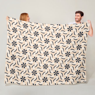 Black and Cream Celestial Dance Blanket Fleecefilt