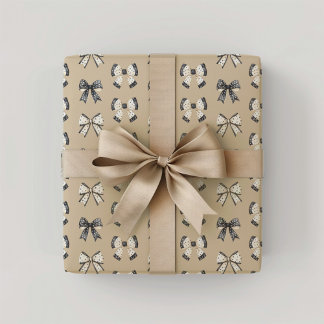 Black and Cream Halloween Coquette Bows Presentpapper