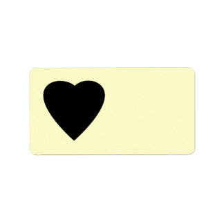 Black and Cream Kärlek Heart Design. Adressetikett