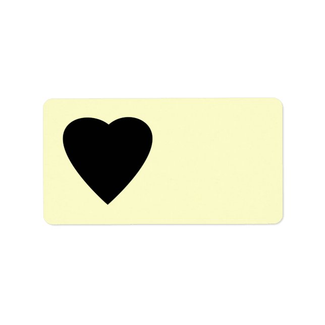 Black and Cream Kärlek Heart Design. Adressetikett (Framsidan)