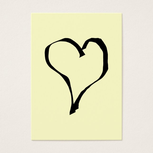 Black and Cream Kärlek Heart Design. Visitkort (Framsidan)