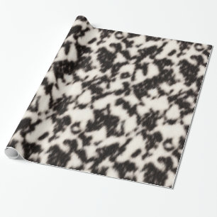 Black and Cream White Faux Animal Päls Presentpapper