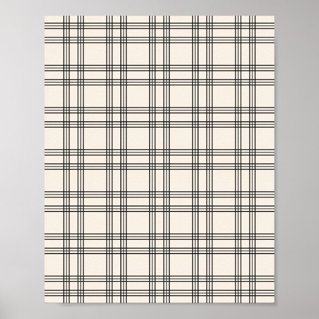 Black and Cream White Gingham Poster (Framsidan)