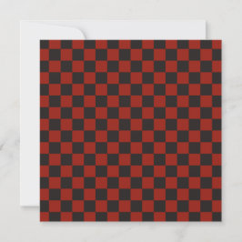 Black and Deep red checkerboard pattern Tack Kort