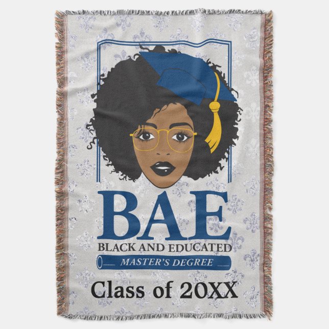 Black and Educated Master's Personlig Class Filt (Framsidan Vertikal)