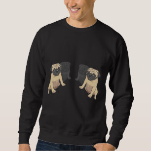 Black and Fawn Pugs Mönster Classic T-Shirt 160 Lång Ärmad Tröja