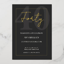 Black and Gold 40th Milestone Birthday Celebration