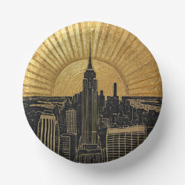 Black and Gold Art Deco Paper Plates