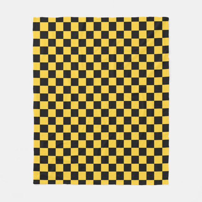 Black and gold checkerboard pattern fleecefilt (Framsidan)