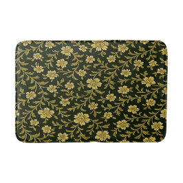 Black and Gold Floral  Badrumsmatta