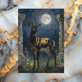 Black and Gold Gazelle Themed Happy Birthday  Kort