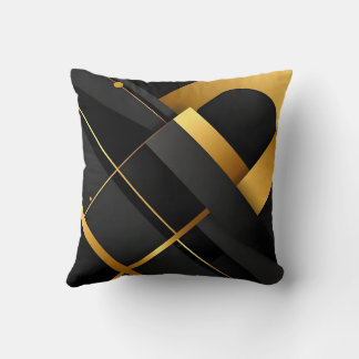 Black and Gold Geometric Art Kudde
