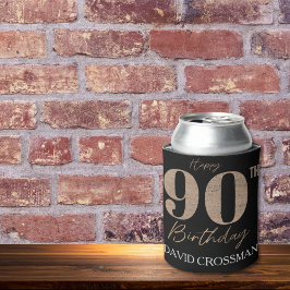 Black and Gold Glitter Numeral 90th Birthday