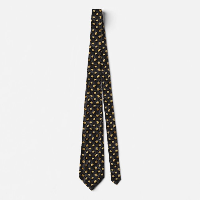 Black and Gold Leopard Print Pattern Slips (Framsida)