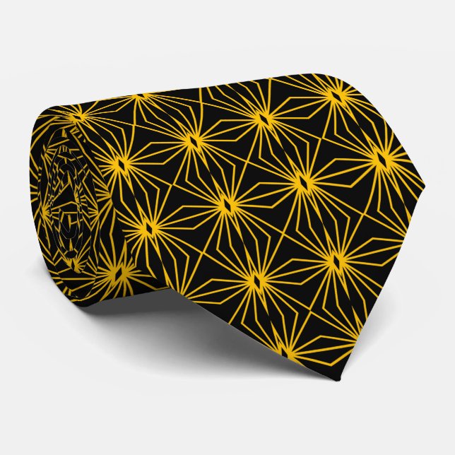 Black And Gold Mid Century Line Drawing Pattern Slips (Rullad)