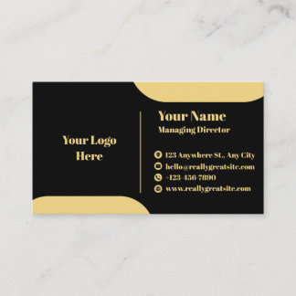 Black and Gold Modern Executive Business Card Temp Visitkort