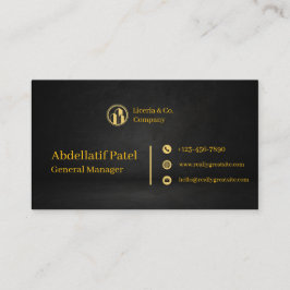 black and gold modern manager business card visitkort