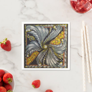 Black and Gold Mosaic Pappersservett