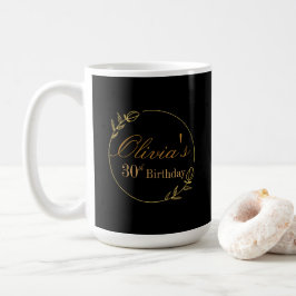 Black and Gold Personalized Kaffemugg