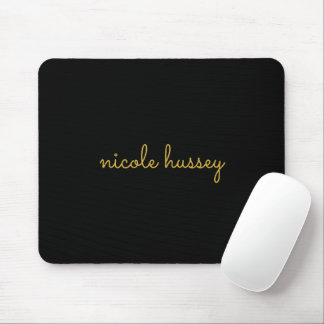 Black and Gold Script  | Stylish Monogram Modern Musmatta