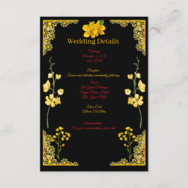 Black and Gold Wedding Enclosure Card Tilläggskort