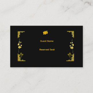 Black and Gold Wedding Place Card Placeringskort