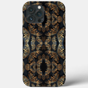 Black and Golden Butterfly Seamless Pattren