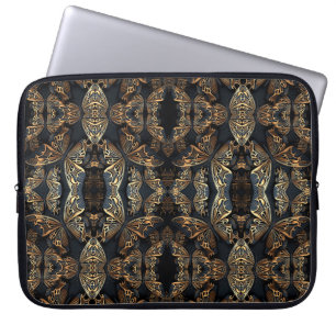 Black and Golden Butterfly Seamless Pattren Laptop Fodral